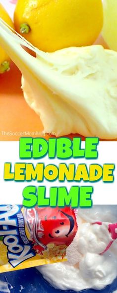 the lemonade slime is ready to be eaten