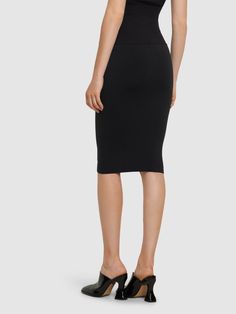 Elastic waistline. Knit hem. Lightly shaping fit. Cradle to Cradle Certified® at the gold level Midi Pencil Skirt, Versace Brand, Ski Accessories, Pencil Skirt Black, Midi Skirt Pencil, Flat Espadrilles, Jeans Jumpsuit, Swim Accessories, Heeled Loafers