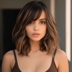 Side Swept Curtain Bangs Shoulder Length Hair With Bangs, Bangs With Medium Hair, Peinados Fáciles Para Cabello Corto, Shoulder Length Hair Cuts, Mid Length Hair, Short Hair With Bangs, Bob Haircuts, Haircuts With Bangs