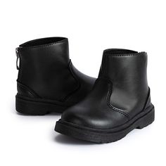 PRICES MAY VARY. ☀【SOFT&DURABLE】These Miamooi Classic Black Ankle Boots Are Made of Soft Leather Uppers that Are Easy to Clean.The Meticulous Workmanship and Stitching Around the Shoe Makes It Less Likely to Crack and More Durable.So No Water will Seep Into Your Child's Feet Even In Rainy or More Extreme Weather.Especially Suitable for Active and Mischievous Children! ☀【ZIPPER&STAY ON】This Is a Unisex Boot for All Seasons.The Zipper Closure is Easy to Put on and Take off While Stay Well on the C Fall Booties, Kid Closet, Ankle Support, Comfort Shoes, Kids Luggage, Waterproof Outdoor, Extreme Weather