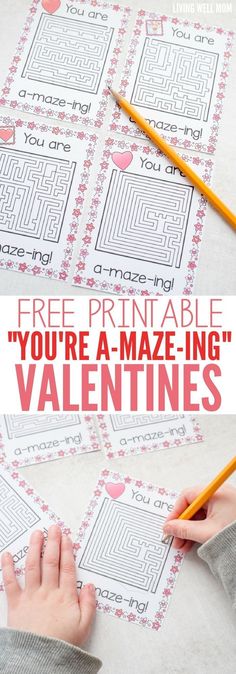 valentine's day printable activity for kids to practice mazes and color by numbers