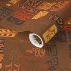 an image of a wallpaper with different designs on the walls and floor, including a roll of paper that has been rolled into it