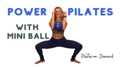 a woman doing a yoga pose with the words power pilates on her chest