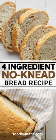 four ingredient no knead bread recipe