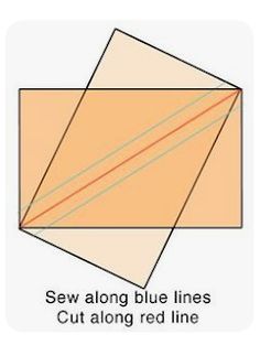 an orange rectangle with lines cut along the side and diagonals drawn on it