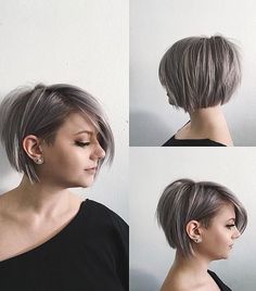 Silver Bob, Short Hair Undercut, Edgy Hair, Girl Short Hair, Love Hair, Cortes De Cabello, Hair Today, Undercut, Pixie Haircut