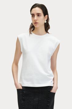 Ori Tee-TOPS-Rachel Comey Effortless Cotton Tank Top For Everyday, Effortless Everyday Cotton Tank Top, Relaxed Fit Tank Top For Spring Everyday Wear, Relaxed Fit Tank Top For Everyday Spring Wear, Relaxed Everyday Spring Tops, Relaxed Muscle Tee For Everyday Summer Wear, Everyday Relaxed Muscle Tee For Summer, Classic Sleeveless Tops For Everyday, White Relaxed Fit Muscle Tee For Spring