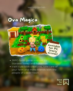 an advertisement for the game ova magica