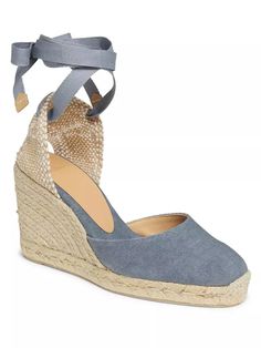 Castañer's Carina espadrilles are crafted of cotton canvas with a jute-wrapped wedge heel..Round toe.Ankle-wrap closure.Cotton upper.Leather lining.Rubber sole.Made in Spain.SIZE.Wedge heel: about 3' (75mm).Castañer's Carina espadrilles are crafted of cotton canvas with a jute-wrapped wedge heel.Round toeAnkle-wrap closureCotton upperLeather liningRubber soleMade in SpainSIZEWedge heel: about 3' (75mm) Slip-on Espadrilles With Woven Sole In Natural Color, Luxury Slip-on Espadrilles With Woven Sole, Beige Woven Slip-on Espadrilles, Blue Textured Sole Slip-on Espadrilles, Blue Open-toe Espadrilles With Woven Sole, Espadrille Sandals, Wedge Heels, Shoe Collection, Women's Shoes Sandals