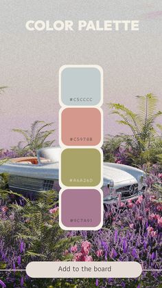 the color palette is shown in different shades and sizes, including pinks, purples,