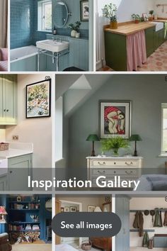 there are many pictures of different rooms in this house with the words inspirationation gallery above them