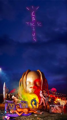 an image of a woman with dreadlocks on her head in front of a carnival