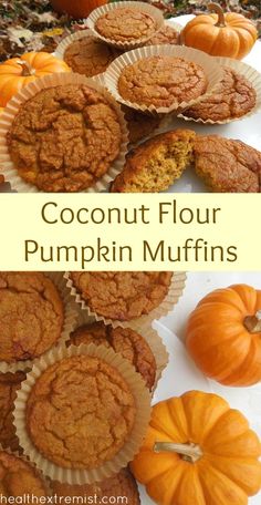 coconut flour pumpkin muffins on a table