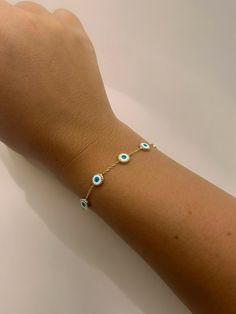 Eye Bracelet, Evil Eye Charm, Evil Eye Bracelet, Evil Eye, Solid Gold, Everyday Wear, Charms, Charm Bracelet, Bracelet