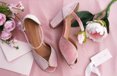 "Beautiful and feminine Chloe shoes in blush pink have been designed to accompany you wherever you feel comfortable and stylish. The shoes charm with sensuality... Blush pink velvet with a platina-gold trimming perfectly match the everyday styling as well as with an expressive evening dress. They will also look beautiful in a wedding styling. Delicate straps around the ankle and a 8-centimeter heel additionally slim the foot and figure. The shoes are very comfortable and stable, made by hand, ma Blush Pink Shoes, Pink Velvet Shoes, Pink Velvet Heels, Mauve Heels, Pink Block Heels, Pink Wedding Shoes, Chloe Rose, T Strap Shoes, Velvet Shoes