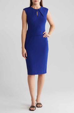 Maggy London Sleeveless Wrap Knee Length Dress | Nordstromrack Maggy London, Sleeveless Sheath Dress, Style Dresses, Knee Length Dress, Sheath Dress, Knee Length, London, Dresses, Quick Saves