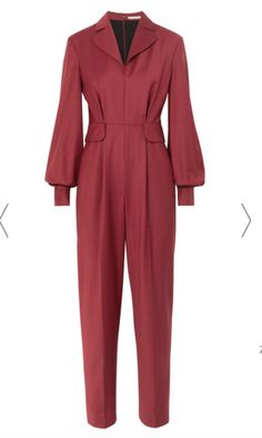 Jump Suites Elegant, Jump Suites, Wool Jumpsuit, Burgundy Jumpsuit, Bottega Veneta Clutch, Emilia Wickstead, Silhouette Illustration, Fantasy Closet, Dressy Pants