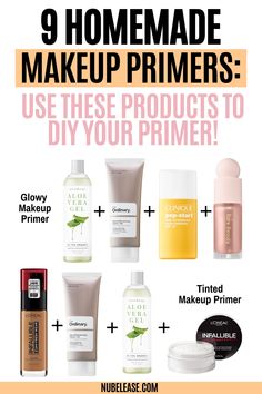 9 Homemade Makeup Primers: Use these products to DIY your primer within minutes! Diy Primer Makeup Homemade, Diy Primer Makeup, Diy Makeup Primer, Diy Face Primer, Primer Makeup