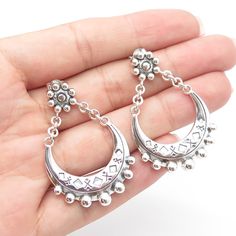 Great pre-owned condition.  925 Sterling Silver Beaded Ethnic Dangling Earrings  Weight: 15.1g   WELCOME TO PAWN SHOP We are an actual pawn shop and have been in business for over 25 years. Since 1990, our establishment has been serving a variety of clients by providing them with short term cash solutions and options of liquidity regarding their treasured heirlooms. Acknowledging that today′s customers are very sophisticated and are looking for a variety of investments, our acquisitions are hand Artisan Silver Earrings With Silver Beads, Silver Bead Artisan Earrings, Bohemian Sterling Silver Oxidized Plug Earrings, Bohemian Sterling Silver Pierced Plug Earrings, Bohemian Sterling Silver Earrings Stamped 925, Bohemian Dangle Jewelry Stamped 925, Shop Jewelry, Pawn Shop, Dangling Earrings