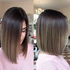 Straighten Hair, Hair Layered, Straight Bob Hairstyles, Brown Ombre Hair, Ombre Hair Blonde, Balayage Ombre, Balayage Hair Blonde, Short Hair Balayage, Balayage Brunette