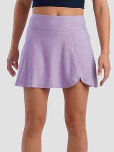 Women's Skort: Flora Solid Spring Short Skort With Wide Waistband, Spring Loungewear Skort With Elastic Waistband, Short Skort With Wide Waistband For Spring, Short-length Skort With Built-in Shorts For Loungewear, Spring Loungewear Skort In Short Length, Spring Loungewear Skort Short Length, Spring Loungewear Skort, Spring Loungewear Mini Skort, Lightweight Fitted Bottoms For Spring