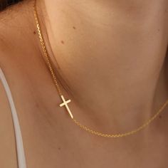 Gold Plated Sideways Cross Made Of Sterling Silver 16 Inch Chain Cross Measuring About An Inch Big Never Worn Solid Gold Cross Necklace, Cross Gold Necklace, Wishlist Christmas, Sideways Cross Necklace, Cross Necklace Sideways, Bible Doodling, Formal Jewelry, 16 Inch Necklace, Gold Cross Necklace