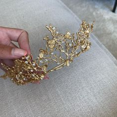 In Perfectly Condition. Very Sturdy Gold Tiara Aesthetic, Princess And The Frog Crown, Gold Crowns, Ancient Greek Jewelry, Butterfly Crown, Butterfly Dragonfly, Beautiful Tiaras, Gold Tiara, Gold Hair Accessories