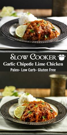 slow cooker garlic chipotie line chicken with low carb gluen free