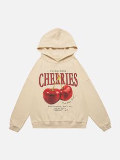 Harajuku Hoodie, Couples Sweaters, Hoodie Cartoon, Aelfric Eden, Pullover Mode, Hoodie Streetwear, Cherry Print, Style Hoodie, Grunge Style