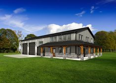 this is an artist's rendering of a two story house in the middle of a field