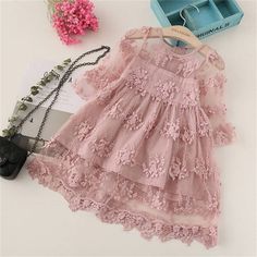 quality children's clothing wholesale Toddler Girl 3D Floral Print Mesh Dress Wholesale Children's Clothing - PrettyKid Cute Short Sleeve Princess Dress For Spring, Pink Princess Dress With Short Sleeves For Spring, Pink Short Sleeve Princess Dress For Spring, Summer Princess Dress With Lace Patchwork For Party, Summer Party Princess Dress With Lace Patchwork, Pink Lace Patchwork Dress For Dress-up, Spring Lace Dress For Dress-up Occasions, Pink Dress With Lace Patchwork For Dress-up, Spring Sweet Dress With Lace Patchwork