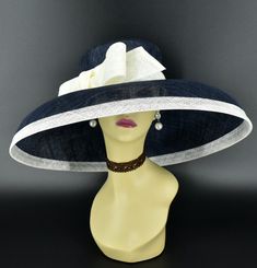 "✿*.Key Features.*✿ This is a Audrey Hepburn Style Hat. 19.75\"(50cm) extra wide brim, the widest stiff brim hat in my store! I have same style, but with feather flowers. Just search the same product code, you will find them, very beautiful! Great for Kentucky derby, weddings, church, Easter, Royal Ascot, horse races, cocktails, tea party, or any hat wearing occasion. Hat base size: From front to back: 19.75\" (50cm) From left to right: 19.75\" (50cm) Wide brim Appr: 7~7.5\"\" Head girth: 22.5\" Audrey Hepburn Hat, Feather Flowers, Ivory Hat, Sinamay Hat, Horse Races, Sinamay Hats, Designer Cushions, Audrey Hepburn Style, A Hat In Time