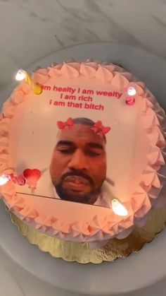 a cake with an image of a man on it