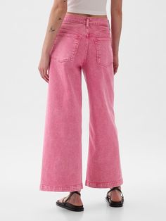 High Rise Stride Wide-Leg Ankle Jeans Jeans Look, Pocket Jeans, Non Stop, Ankle Jeans, High Rise Jeans, Petite Size, Stretch Jeans, Wide Leg, High Rise