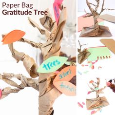 the paper bag tree is made out of cardboard