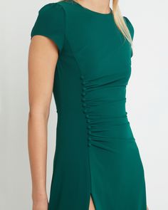 Price Comparison Few Moda $59 AMUR $293 Alice + Olivia $295 Product Details Sleek and chic, this form fitting dress features flattering ruching on the body and faux button details up the side. - Fitted- Back zipper- Back clasp- Faux button detail- Content: 97% Polyester, 3% Spandex Style# T22WDR12226N Fit Notes - Designed to be fitted throughout- Model wearing a size XS - Model measurements: 5'10'' Height / 32'' Bust / 24'' Waist / 34'' Hips- Garment measurements: Size Length Bust Waist Hips XS Reign Dresses, Fitting Dress, Fit Back, Form Fitting Dress, Price Comparison, Saturated Color, Good Job, Alice Olivia, How To Look Pretty