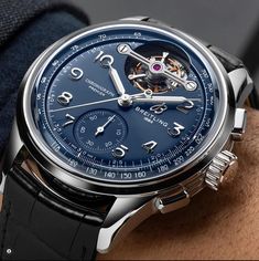 Luxurious Things, Breitling Watches, Amazing Watches, Leather Watch Strap, Beautiful Watches, Luxury Watches For Men, Wristwatch Men, Wrist Watches, Watch Collection