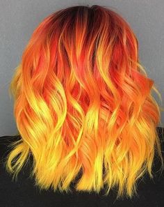 Fire Color Hair, Orange And Blonde Hair, Fine Hair Pixie, Hair Colors To Try, Pixie Haircut Fine Hair, Best Hair Dye, Fire Hair, Fire Color, Colourful Hair