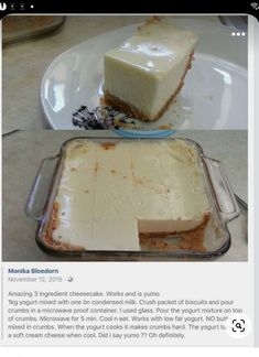 a facebook post with an image of a piece of cake on top of the other side