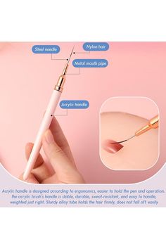 JASSINS Nail Art Liner Brushes, 5Pcs Gel Polish Painting Art Design Pen Set Striping Brushes for Thin Long Lines, Tiny Details, Fine Drawing, Delicate Coloring Sizes 7/9/11/15/25mm Fine Drawing, Polish Painting, Pen Sets, Painting Art, Gel Polish, Art Painting, Art Design, Pen