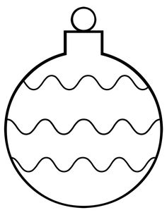 a black and white christmas ornament with wavy lines on the bottom, in a circle