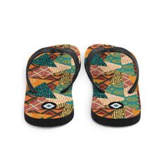 Inspired by the rich and diverse culture of Africa, our African patchwork design flip flops are a unique and stylish addition to your swimwear collection. This flip flops feature a stunning patchwork design that combines vibrant African prints and patterns, creating a bold and colorful look that is sure to turn heads Prepare for an adventurous and carefree summer with a pair of these original slippers. The rubber sole is lined with a soft fabric to make sure you feel comfortable wherever your da Multicolor Non-slip Summer Flip Flops, Non-slip Multicolor Summer Flip Flops, Multicolor Non-slip Summer Slippers, Non-slip Multicolor Summer Slippers, Multicolor Non-slip Flip Flops For Summer, Multicolor Flip Flops For Beach Season, Non-slip Multicolor Flip Flops For Summer, Tropical Multicolor Beach Sandals, Tropical Multicolor Sandals For Beach Season