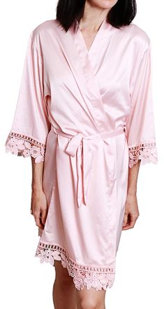 PRICES MAY VARY. 🌺 Comfy & Chic - Your getting-ready shots will be some of the most cherished photos from your wedding day. The occasion will become extra photo-worthy (and extremely comfortable) with coordinating robes for the bridal party. 🌺 Gorgeous Lace Trim - Think how cute a champagne cheers boomerang will look in these personalized bridal robes. Spring for this Instagrammable kimono with a gorgeous lace trim on the sleeves and on bottom of robes. 🌺 Memorable Bridesmaid Proposal Gifts - Bridesmaids Robe, Bridal Robes Personalized, Robes Satin, Satin Bridal Robe, Wedding Day Bride, Robe Wedding, Bridal Kimono, Silk Satin Fabric, Bridesmaid Proposal Gifts