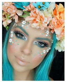 Fairy Fantasy Makeup, Edc Makeup, Carnaval Diy, Karneval Diy, Fairy Make-up, Maquillage Halloween Simple, Fantasy Make-up, Halloween Makeup Easy, Fairy Makeup