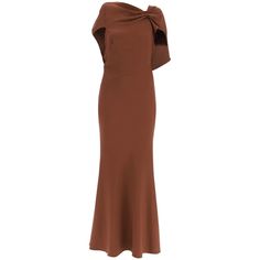 Roland Mouret Long Dress In Bias-Cut Stretch Cady, Featuring A Boat Neckline With Asymmetrical Gather And A Deep Rear V-Neckline Enriched By Draped Panels. Flared Hem, Side Invisible Zip Closure. Unlined. The Model Is 177 Cm Tall And Wears A Size Uk 8.Material: 97% Vi 3% EaMade In: ChinaColor: BrownCollection: Spring - Summer 2023040x Evening Sheath Maxi Dress In Bias Cut, Evening Sheath Maxi Dress With Bias Cut, Elegant Formal Asymmetrical Sheath Dress, Elegant Draped Brown Dress, Elegant Formal Sheath Asymmetrical Dress, Elegant Brown Draped Dresses, Brown Draped Evening Dress, Elegant Brown Asymmetrical Midi Dress, Elegant Brown Midi Dress