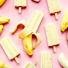 bananas and popsicles on a pink surface