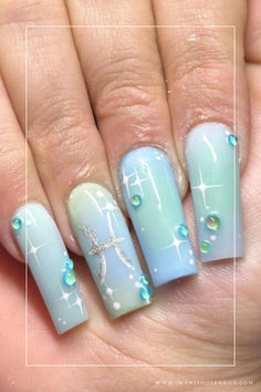 extra birthday nails pisces Pisces Nails Designs, All About Pisces, Special Nails, Sassy Nails, First Birthday Decorations, Perfect Nails