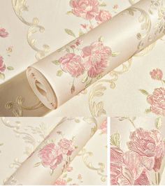 PRICES MAY VARY. Environmental Non-woven Material ,Super Thickness :0.3 Mm Peel and stick floral wallpaper roll. Water resistant ,Bubble Free ,this decorative floral contact paper has a peel away backing with measure and grid lines to make it easy for you to create new looks or repairing the appearance of any existing smooth surfaces. non-woven material ,textured rose pattern ,thick contact paper wallpaper . This self-adhesive wallpaper is easy to cut,instant peel and apply to flat surfaces . Si Countryside Wallpaper, Floral Wallpaper Bedroom, Cheap Wallpaper, Pink Flowers Wallpaper, Peony Wallpaper, Rustic Materials, Bathroom Wall Lights, Paper Wallpaper, Contact Paper