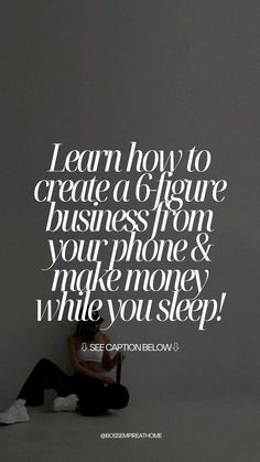 a woman sitting on the ground with her legs crossed and texting learn how to create a figure business & make money while you sleep