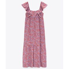 Ref 2492/064 #G Zara Ruffled Maxi Dress For Casual Occasions, Zara Ruffled Maxi Dress, Red Floral Print Midi Dress For Daywear, Red Floral Midi Dress For Daywear, Casual Red Ruffled Midi Dress, Zara Ruffled Maxi Dress For Vacation, Multicolor Ruffled Midi Dress For Daywear, Zara Maxi Dress With Ruffles For Vacation, Zara Casual Sundress With Ruffles